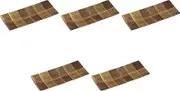 Set of 5, American Glazed Gold Tataki Suburi Ichimatsu Plate [11.3 x 4.8 x 0.9 inches (28.8 x 12.2 x 2.3 cm) | Setomonohonpo