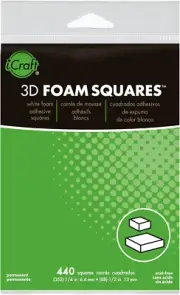 3D Adhesive Foam Squares Double-Sided, Combo Pack, White