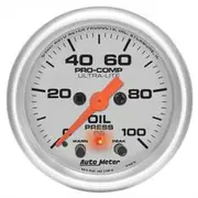 Autometer Ultra Lite Oil Pressure Gauge Electric With Peak - 0 - 100 PSI, 2 1/16 Inch, Full Sweep, AU4352