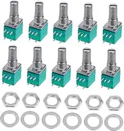 Vaguelly Sealed 5-pin Potentiometer 5k Single Linked for Audio Volume Control with Knurled Shaft
