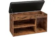 Shoe Storage Bench with Padded Cushion,Flip-Open Storage Box and Adjustable Shelf for Entryway and Living Room