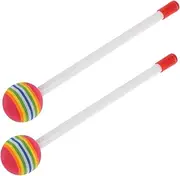 Yardwe 2pcs Decorative Lollipop Design Mallets for Tongue Drum Marimba Ergonomic Music Instrument Sticks Comfortable Grip Smooth Surface for Percussion Enthusiasts