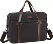 Laptop Messenger Bag for Men/Women,Vaschy Vintage Canvas Water Resistant 15.6 In