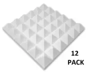 2"x12"x12" Acoustic Pyramid Foam Sound Absorption Studio Treatment (12 PACK)