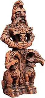 Norse God of Thunder Thor Figurine - Wood Finish