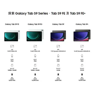 SAMSUNG Galaxy Tab S9 FE+ 5G SM-X616 8/128GB 12.4吋平板電腦【送好禮】