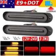 2X Tray Back Ute 68 LED Tail Lights Flowing Turn Signal Slim Strip Truck Trailer