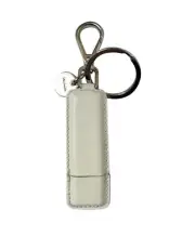 PRADA WHITE SAFFIANO USB FLASH DRIVE STICK MEMORY 7 GB KEY RING BNIB FREE US S/H