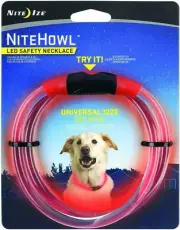 Nite Ize Howl LED Safety Necklace Universal safety Dog Cat Collar red *fast ship