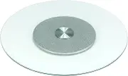 QWORK® Tempered Glass Lazy Susan Rotating Serving Plate, Swivel Turntable, 70 cm / 27"