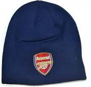 Arsenal FC Official Product Beanie Hat Navy Club Crest Embriodery New Season, Blue, One Size, Blue, One Size