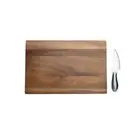 Euroline 18.5cm Acacia Wood Cheese Board w/Stainless Steel Knife Set Large Brown