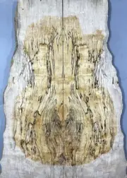5A Electric Guitar Drop Top 8.5mm Spalted Wormhole Maple Wood Set Luthier Supply