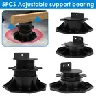 5Pcs Deck Support Pedestals Height Adjustable Deck Raising Support Base DX
