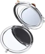 Baluue 2 Pcs Folding Vanity Mirror Daisy Folding Mirror Embellishments Mini Mirror Compact Magnification Mirror Round Compact Mirror Folding Compact Mirror Aluminum Mirror