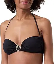 [Pinko] Women's Amaryllis Techno Jersey Bikini Top with Ring Birds