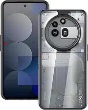 Foluu Clear Case for Nothing Phone (3a) Pro, Hard PC Back & Soft TPU Bumper [Not Yellowing] Shockproof Protective Phone Case Slim Fit Thin Cover for Nothing Phone (3a) Pro 2025 (Black+Clear)