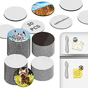 60 PCS Sublimation Magnets Blanks Products Round 30 Pcs Sublimation Blank 30 Pcs DIY Magnetic Kitchen Sublimation Magnet Blanks Bulk 2.16 inch