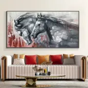 Mintura Handmade Horse Animal Oil Paintings On Canvas Wall Art Modern Home Decor