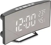Desk Electronic Alarm Clock, Snooze Function Large Font 3 Level Brightness LED Digital Clock Auto Dimming for Office (White Light)