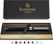 Scriveiner British Racing Green Rollerball - Stunning Luxury Pen With Chrome Finish, Schmidt Ink Refill, Best Roller Ball Pen Gift Set for Men & Women, Professional, Executive Office, Nice Pens