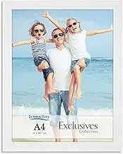 Icona Bay A4 Document Frame (White, 1 Pack) Sturdy Wood Composite Certificate Frame, Sleek Diploma Frame, Table Top or Wall Mount, Exclusives Collection