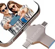 128GB USB Flash Drive Multifunctional Photo Stick Compatible with iPhone/iPad/Android/PC, High Speed Backup Thumb Drive Memory Stick External Storage for iPhone/iPad/Android/PC