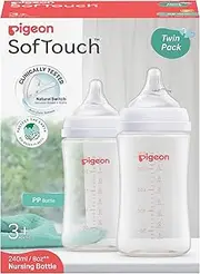 SOFTOUCH BPP Nursing Bottle PP 240ML Twin Pack Log
