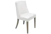 DA Ophelia White Fabric Upholstered Timber Leg Dining Chair