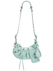 Balenciaga Le Cagole Shoulder Bag Croc Embossed in Mint