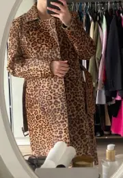 Genuine Suede Leopard Print Coat - NEW WITH TAGS