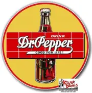 (DP108) 8" DR PEPPER ROUND BOTTLE COOLER POP soda coca cola machine decal