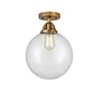 Innovations Beacon 1 Light 12" Semi-Flush, BB/Clear - 288-1C-BB-G202-12