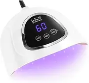 72W UV Nail LAMP UV Light for Nails with 3 Timer Setting & LCD Touch Display Screen for Gel Nail Polish Kit UV Light and Sensor Professional for Solon and Nail DIY in Home Use (White)