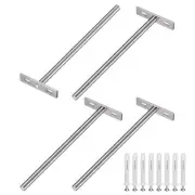 4-Pack Floating Shelf Brackets, 8 Inch Blind Shelf Supports [Nickel]