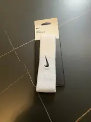 SWOOSH HEADBAND WHITE WITH BLACK SWOOSH (NEW)