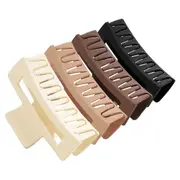4Pcs Women Girls Hair Claws Clips Black Coffee Large Claw Clips Ponytail Hairpin