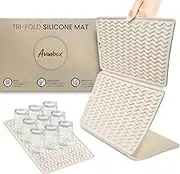 Avaabox. Tri-Fold Silicone Dish Drying Mat, (Cream)