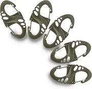 M-Tac Small Plastic Carabiner Double Clip Dual Mini S Hook Biners 5 Pack