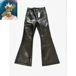 COATED GLOSSY PATENT  WIDE-LEG SLIGHTLY FLARED TROUSERS