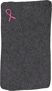The Breast & Chest Buddy Seatbelt Cushion for Open Heart Surgery and Chest Reconstruction Sites- Charcoal with Small Breast Cancer Ribbon
