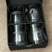 Viacom Network Etched Glassware Gift Set – Paramount, CMT, TV Land, Viacom – NIB