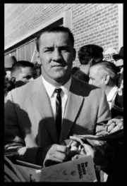 Green Bay Packers Fullback Jim Taylor signs autographs after the S- Old Photo
