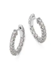Bloomingdale's Fine Collection Diamond Inside Out Hoop Earring in 14K White Gold, 1.20 tcw