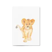 Cartoon Lion Cub Cute Nursery Baby Animal Art #2