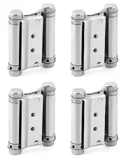 4 Pack 3 Inch Stainless Steel Cafe Saloon Door Swing Double Action Spring Hinge