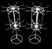 2 WHITE 16 IN SPINNING DISPLAY JEWELRY RACK counter displays WIRE novelties NEW
