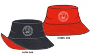 Black/Red Reversible Bucket Hat With Logo