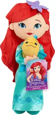 Disney Princess Lil' Friends Ariel & Flounder 14-Inch Plush Doll, Kids Toys