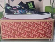 Vans Old Skool (Cosmic Glow Black/True White) Skate Shoes Glow In The Dark NEW